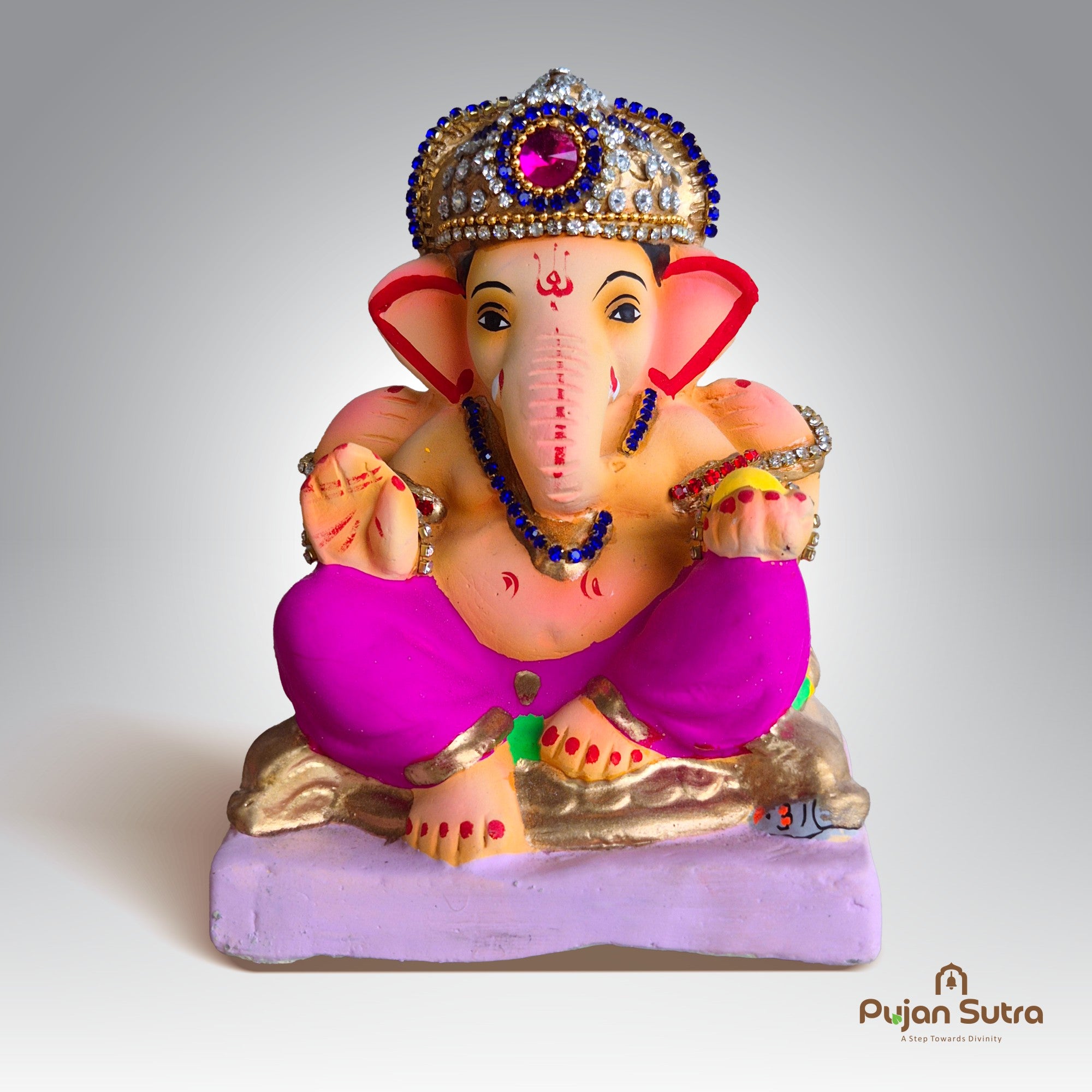 Eco-Friendly Clay Ganesh Idol | 6  Inch | Premium Handcrafted