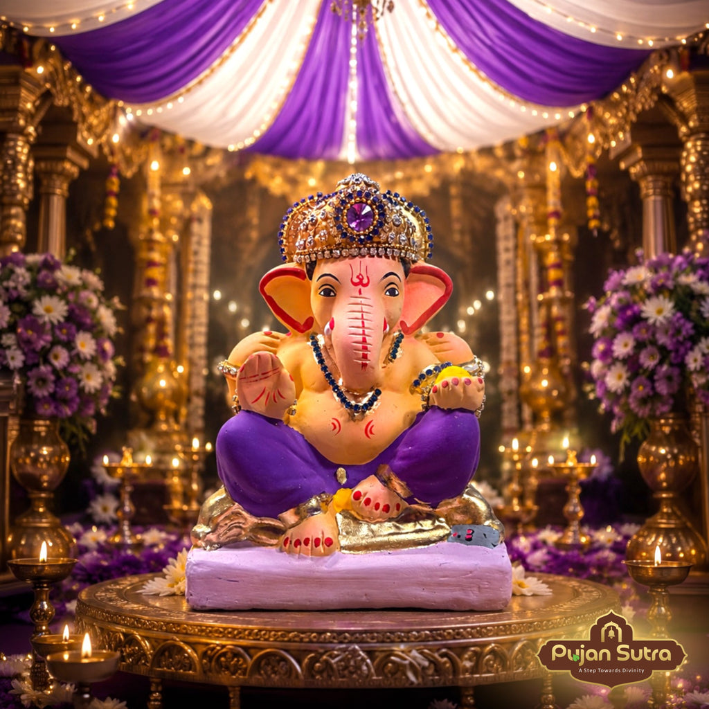 Eco-Friendly Clay Ganesh Idol | 6  Inch | Premium Handcrafted