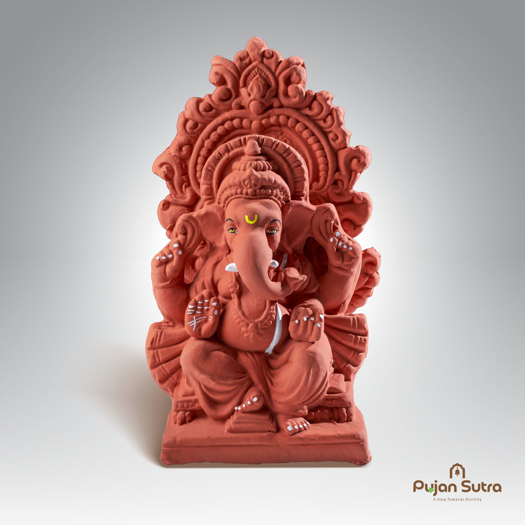 Eco-Friendly Clay Ganesh Idol | 8 Inch | Premium Handcrafted