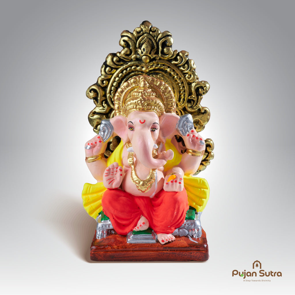 Eco-Friendly Clay Ganesh Idol | 8 Inch | Premium Handcrafted