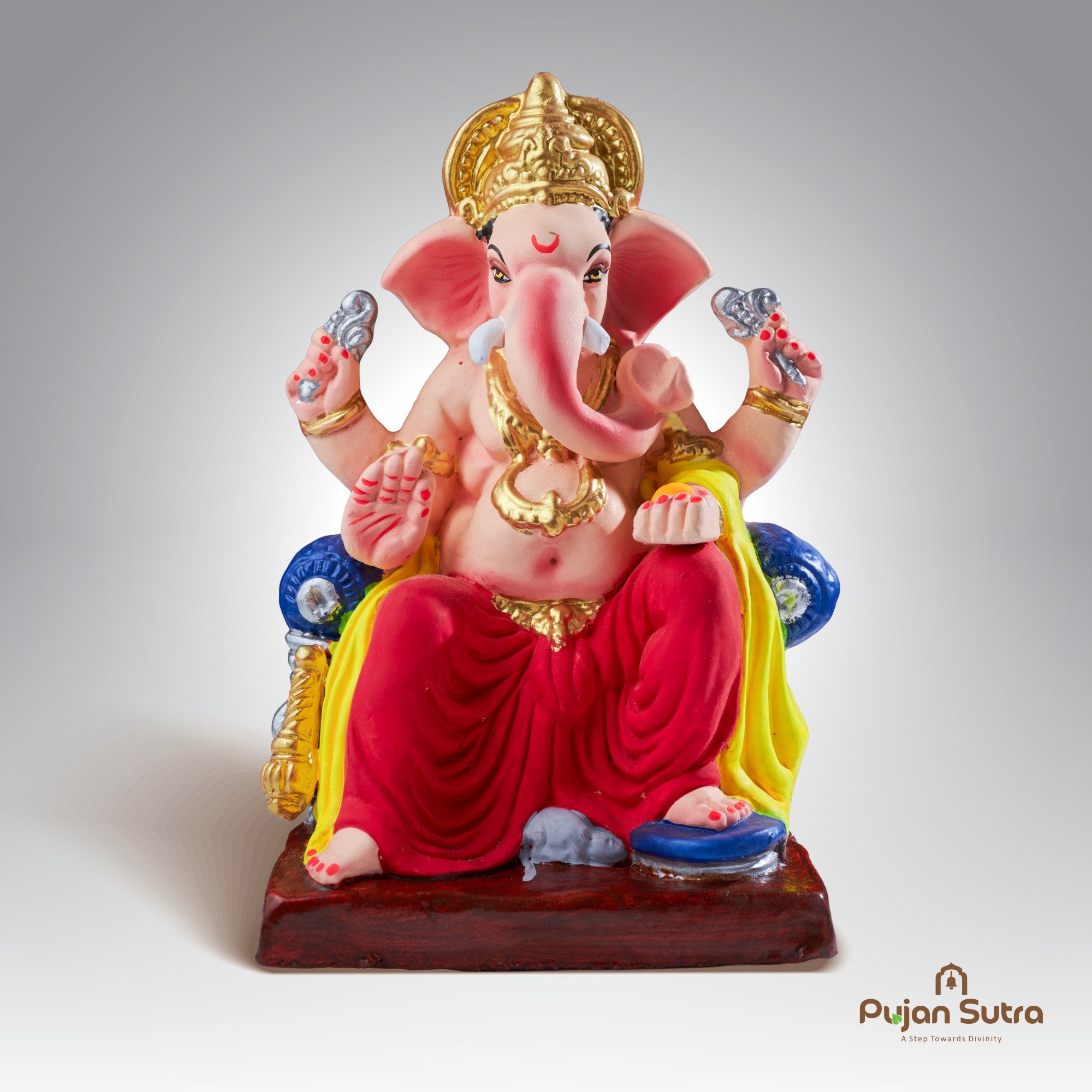 Eco-Friendly Clay Ganesh Idol | 7.75 Inch | Premium Handcrafted