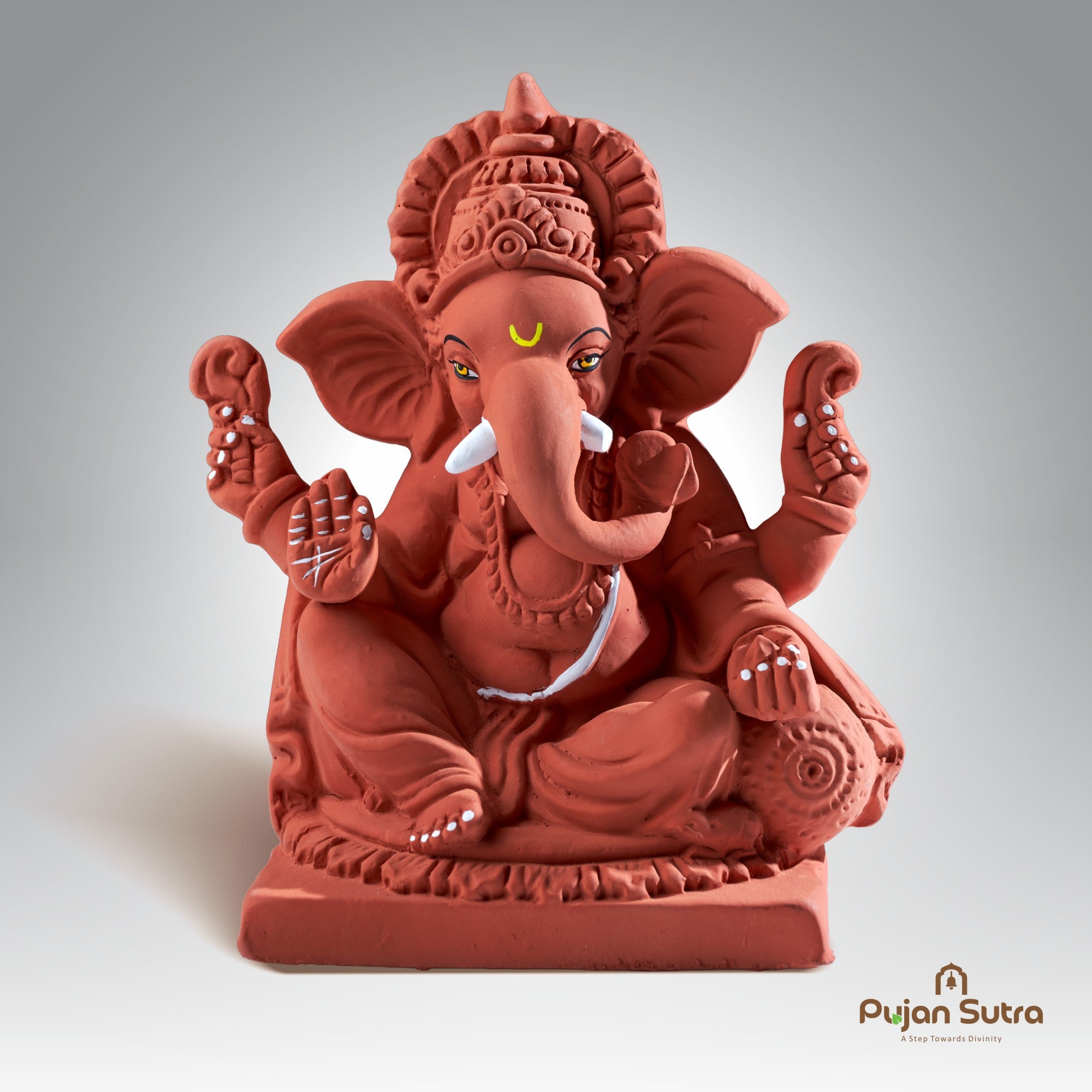 Eco-Friendly Clay Ganesh Idol | 6 Inch | Premium Handcrafted