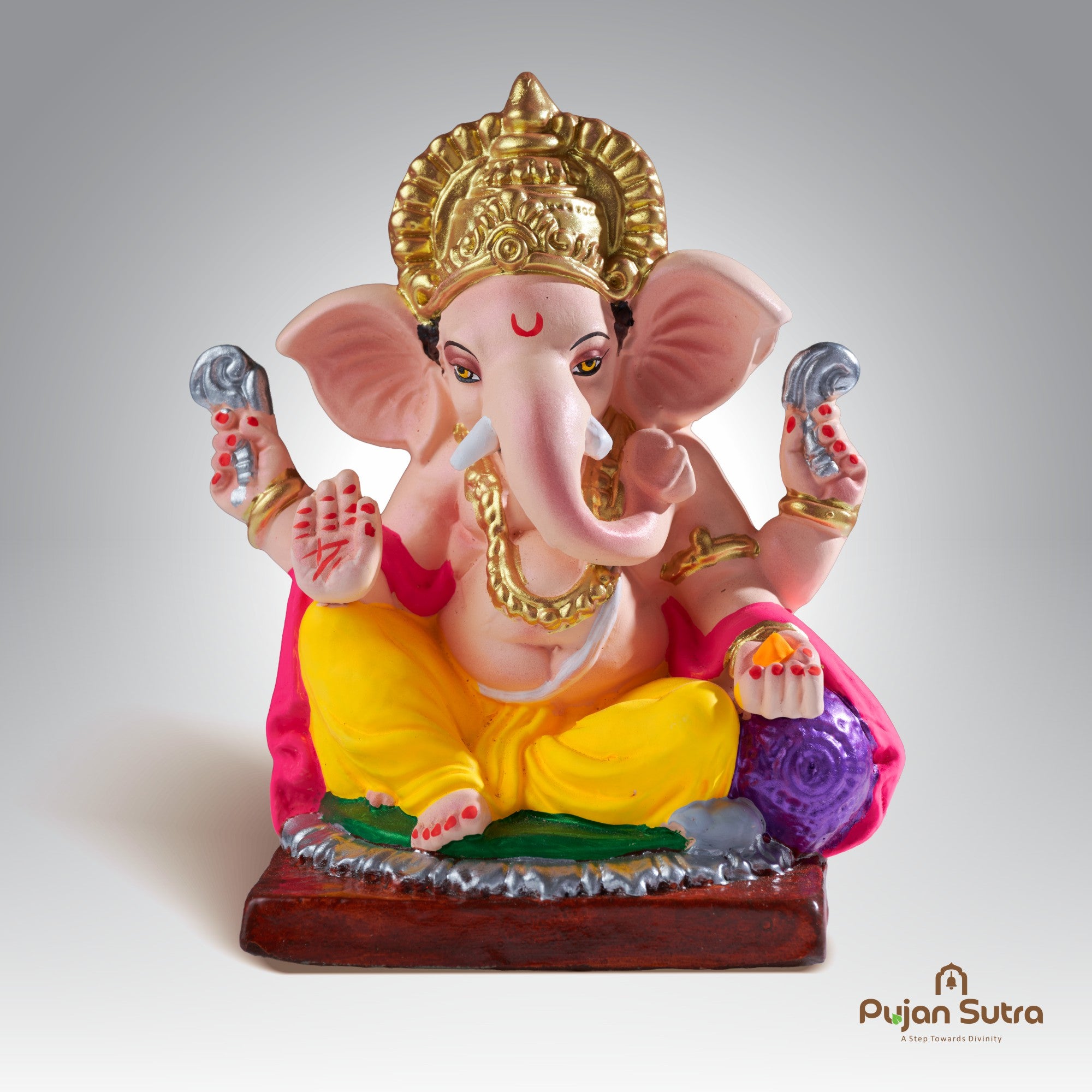 Eco-Friendly Clay Ganesh Idol | 6 Inch | Premium Handcrafted