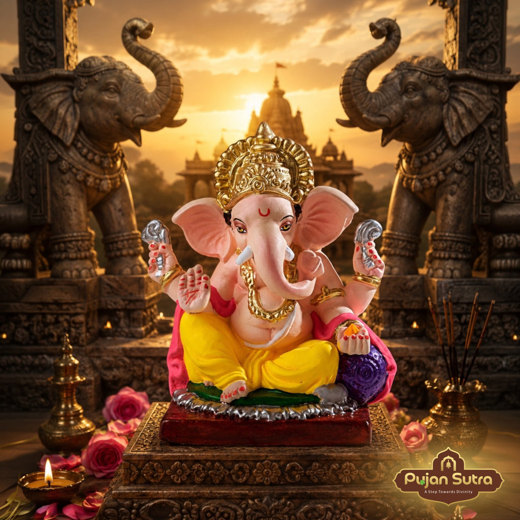 Eco-Friendly Clay Ganesh Idol | 6 Inch | Premium Handcrafted