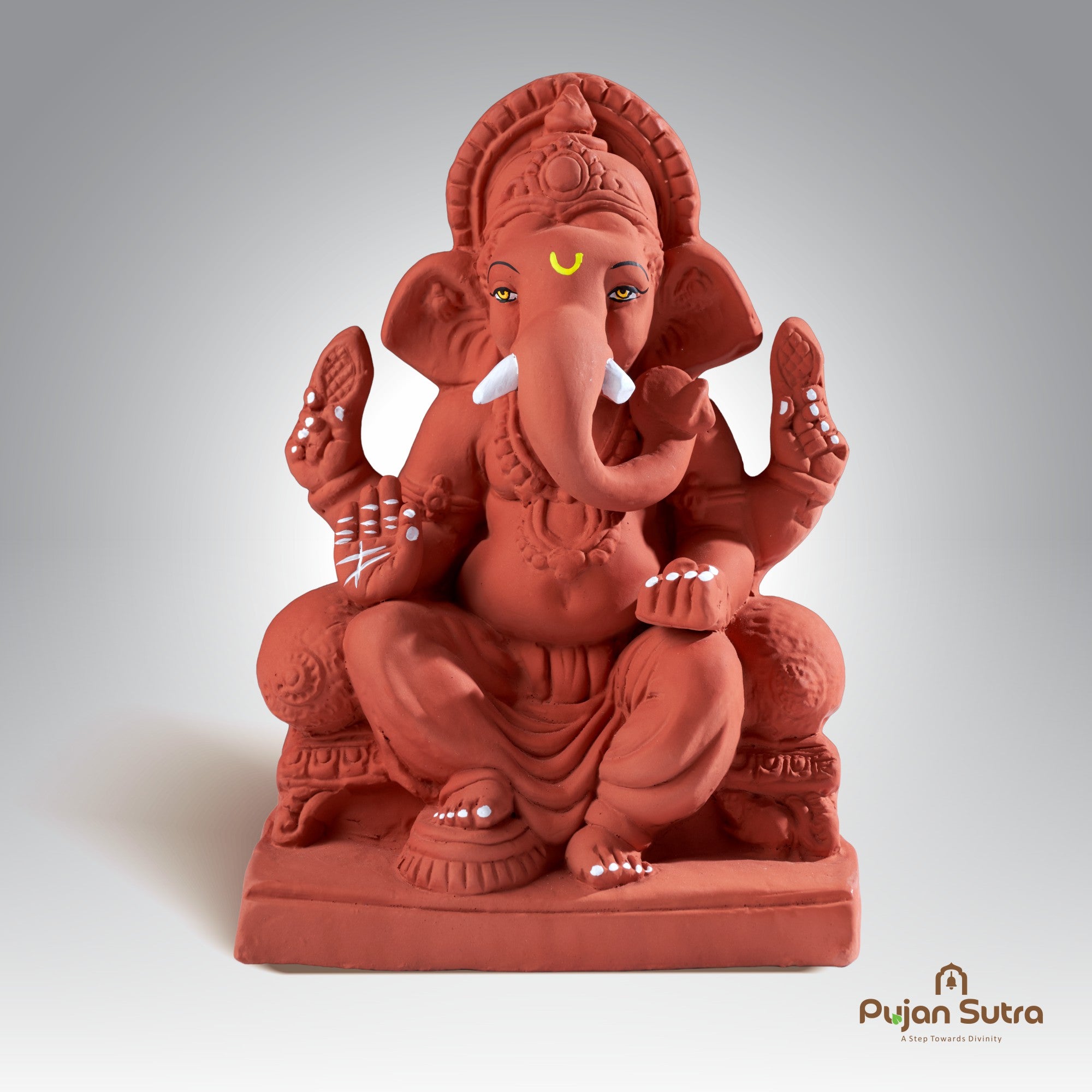 Eco-Friendly Clay Ganesh Idol | 6 Inch | Premium Handcrafted