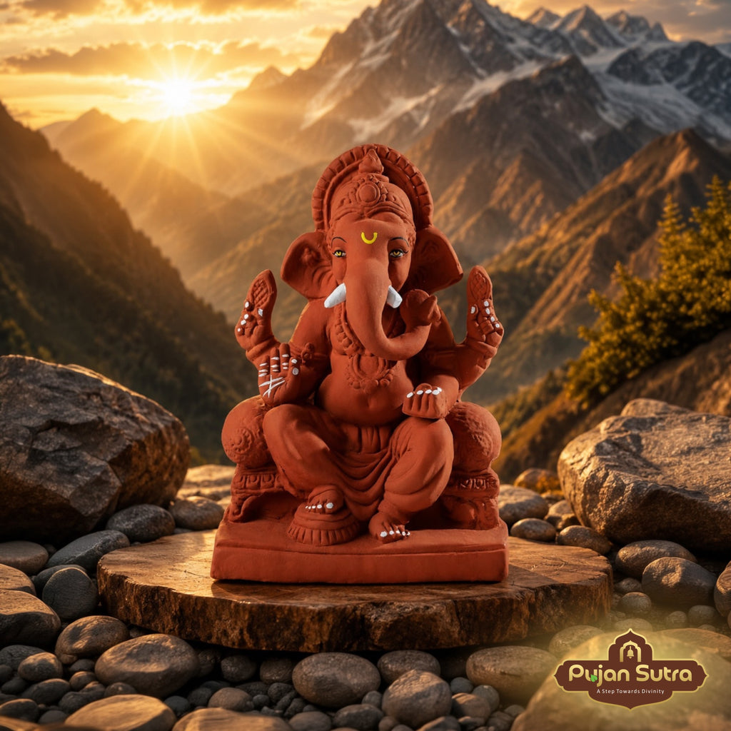 Eco-Friendly Clay Ganesh Idol | 6 Inch | Premium Handcrafted