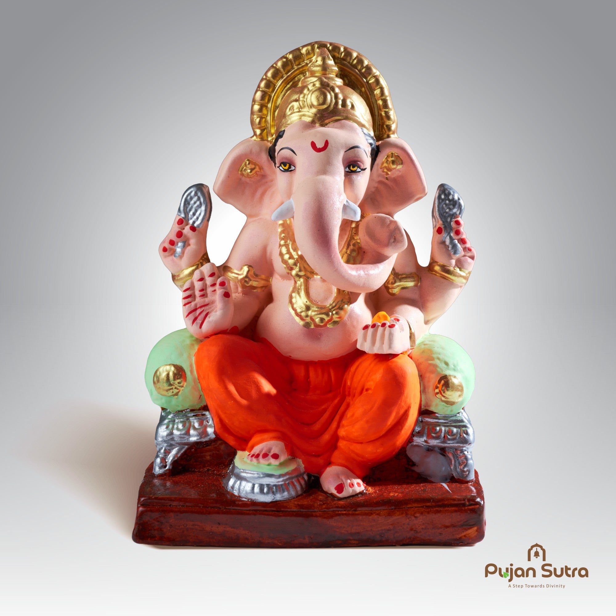 Eco-Friendly Clay Ganesh Idol | 6 Inch | Premium Handcrafted