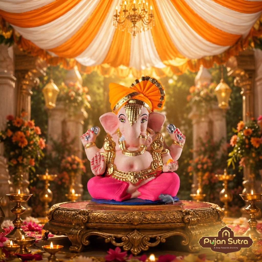 Eco-Friendly Clay Ganesh Idol | 5 Inch | Premium Handcrafted